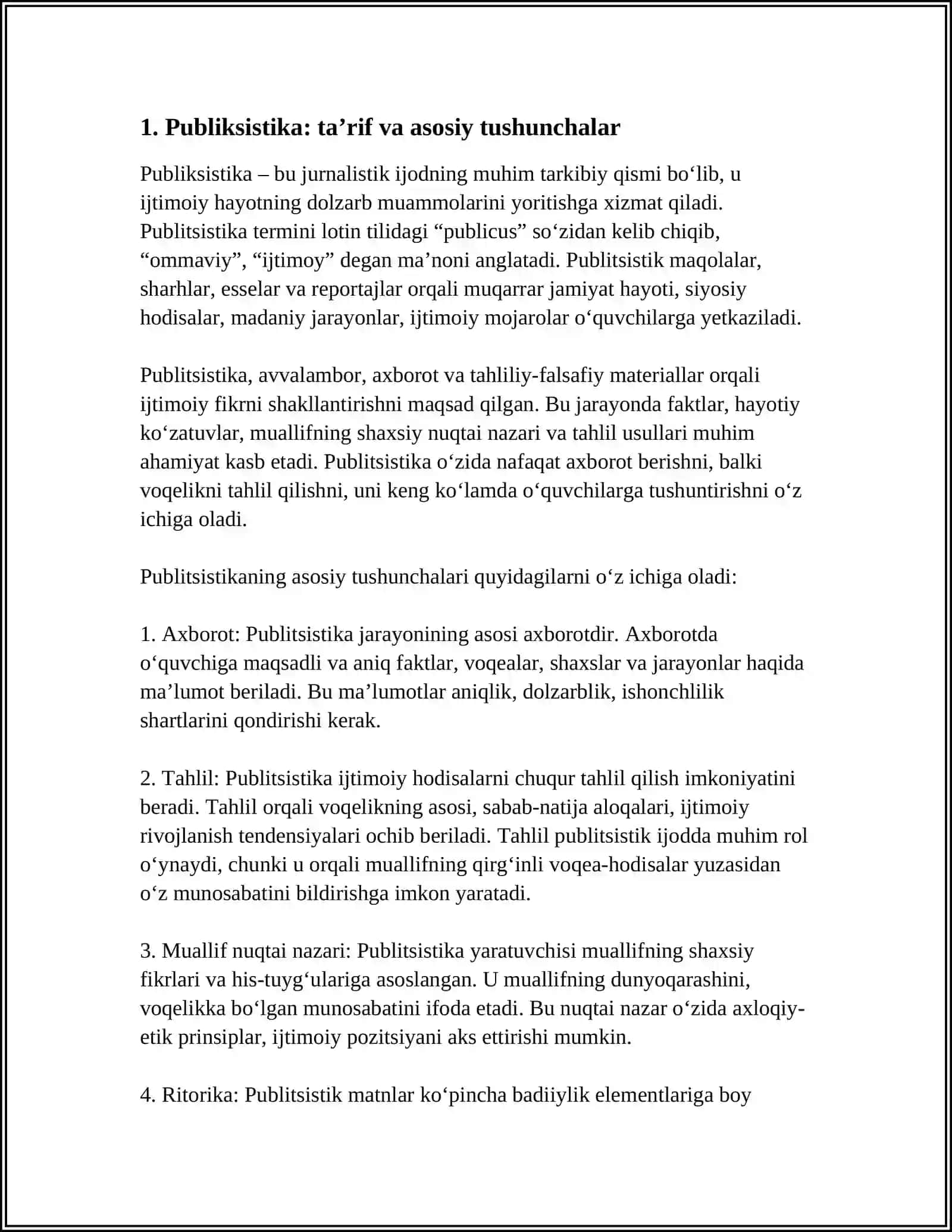 PUBLIKSISTIK VA UNING HUSUSIYATLARI 4