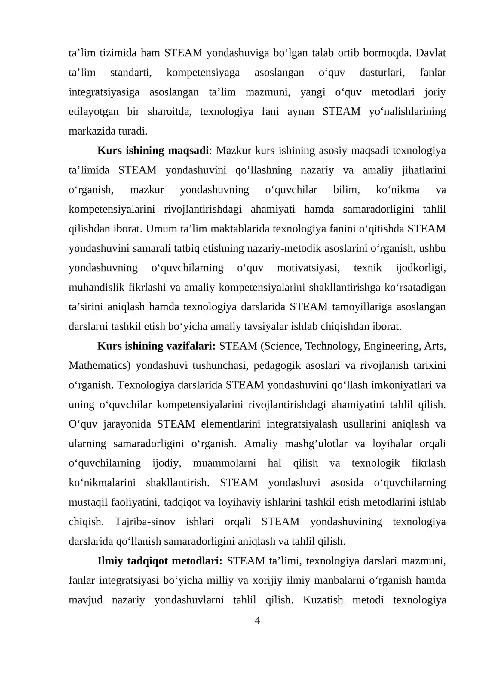 Texnologiya darslarida STEAM yondashuvining qo‘llanilishi va samaradorligi 4