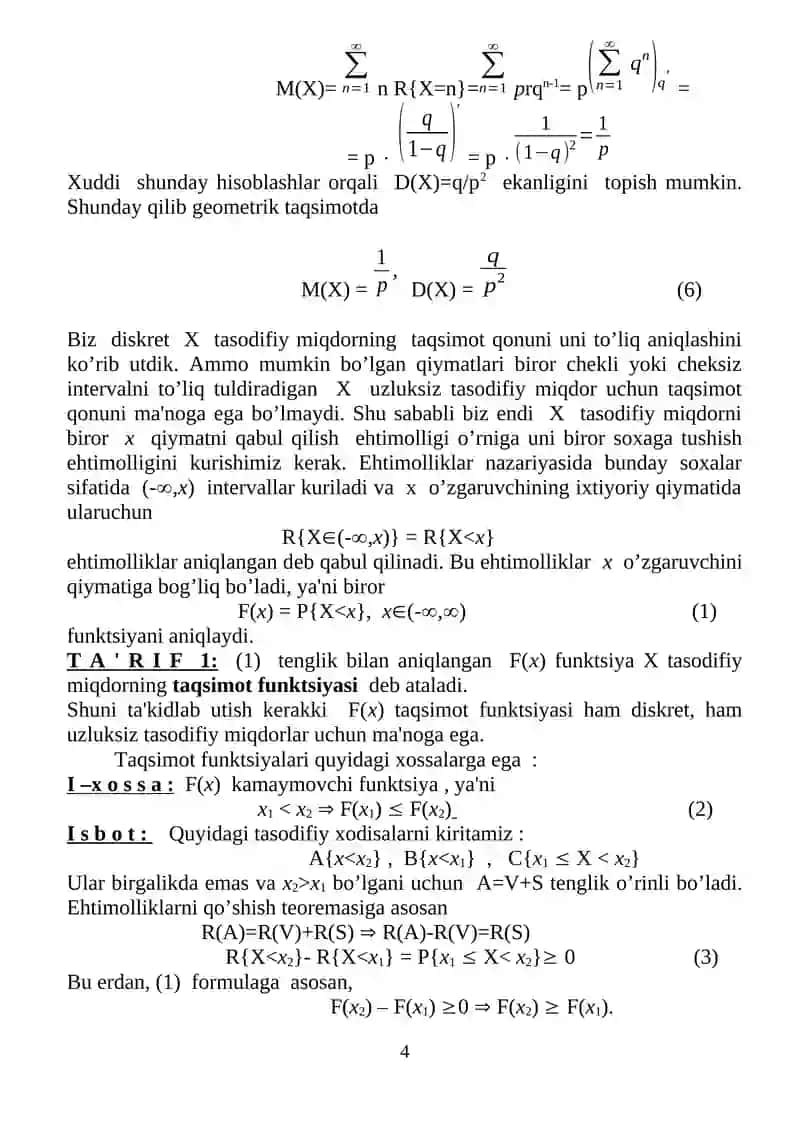 TAQSIMOT QONUNI VA ASOSIY SONLI HARAKTЕRISTIKALARI 4