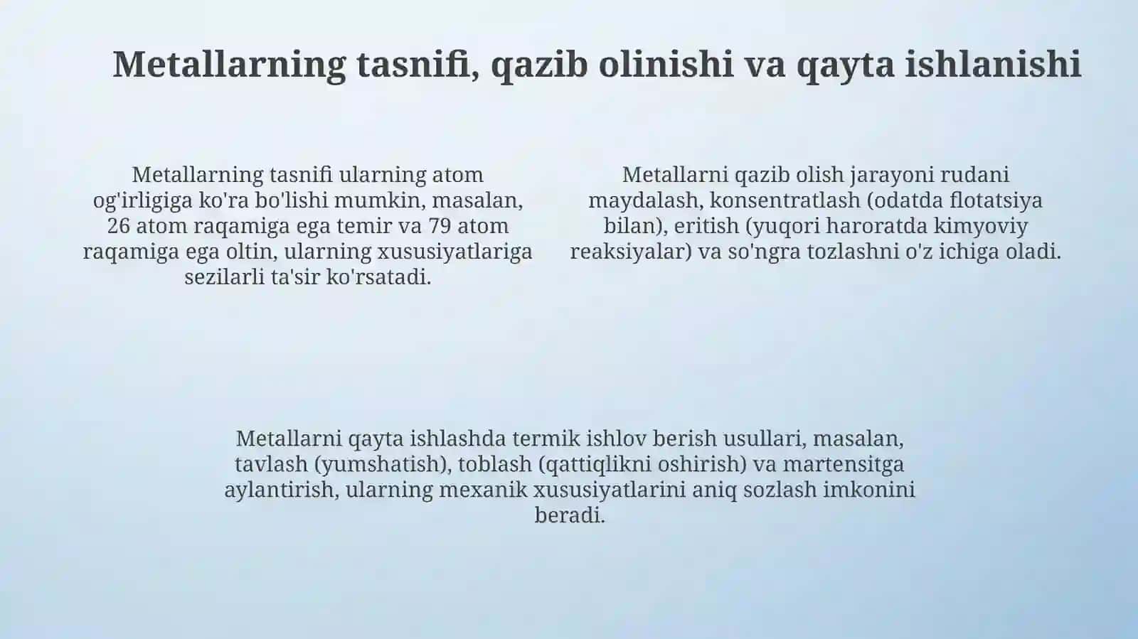 Metallar va ularning xossalari 4