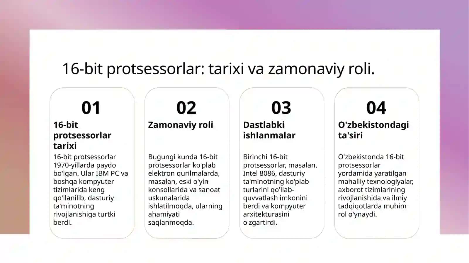 16-razriyatli protsessorlarning tuzilishi 4