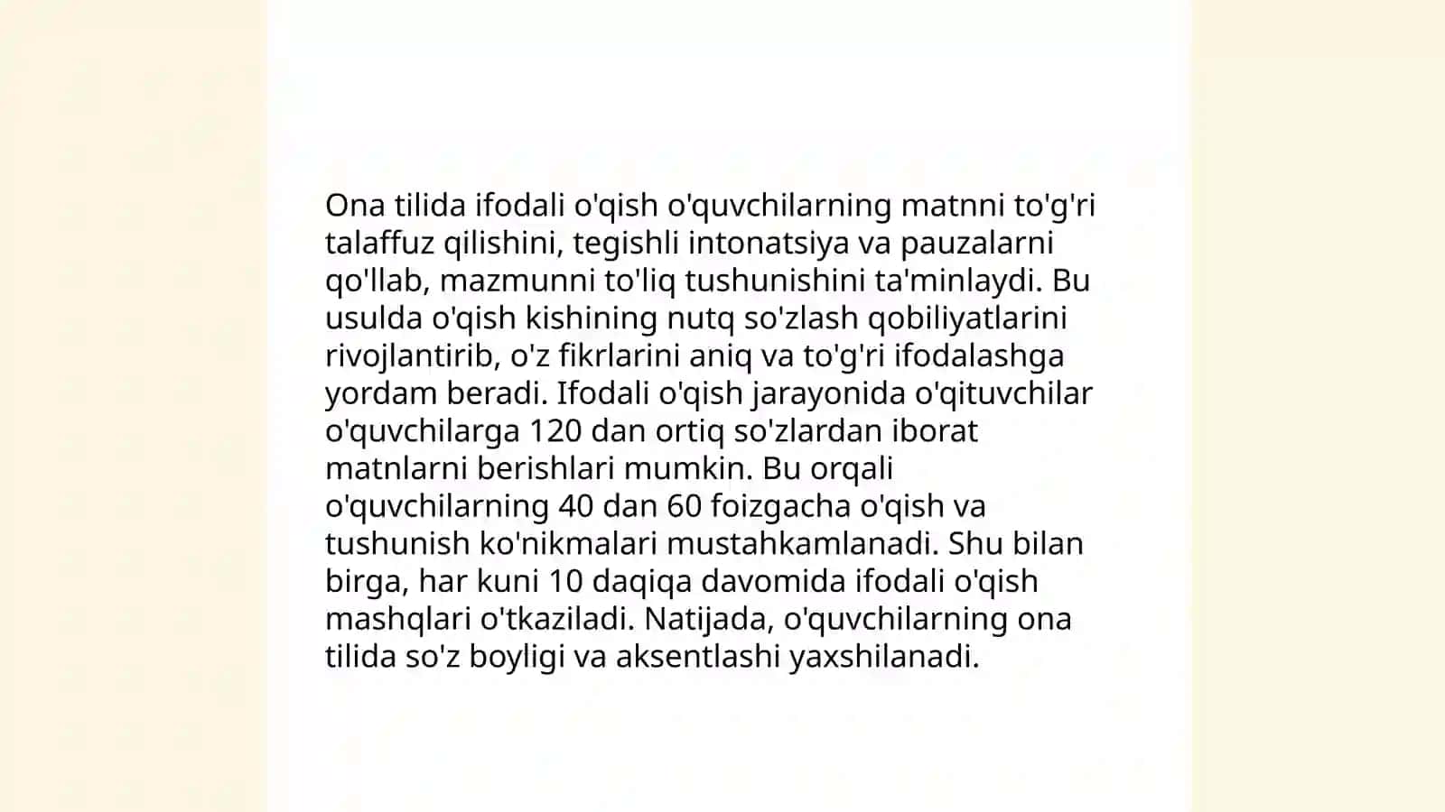 Ona tilidan sinfdan tashqari ishlar 4