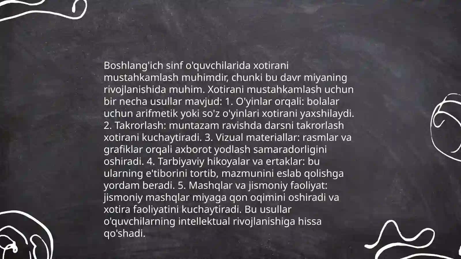 Boshlang'ich sinf o'quvchilarida hayol va xotira 4