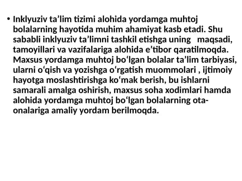 Imkoniyati cheklangan bolalar turlari va ularni inklyuziv ta'limga jalb qilish 4