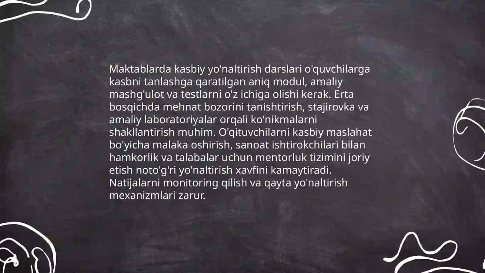 Kasbga noto'g'ri yonaltirish oqibatlarini kamaytirish strategiyalari 4