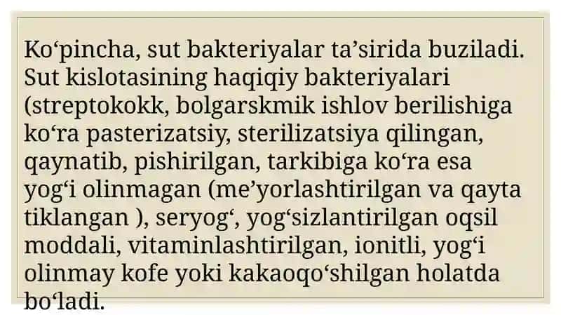 Sutni qayta ishlash va sut mahsulotlari texnalogiyasi 4