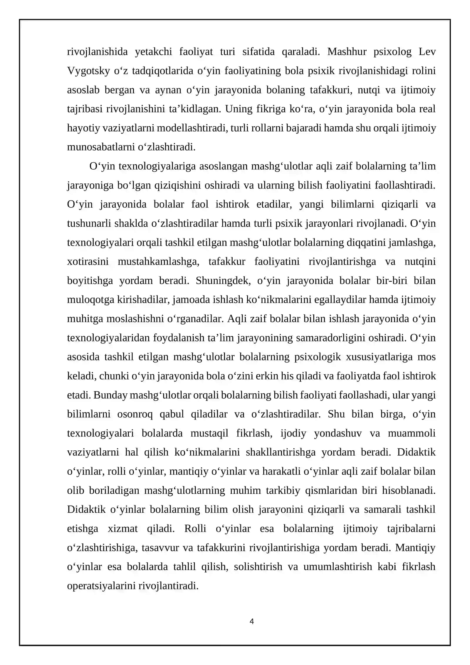 Aqli zaif bolalar bilan olib boriladigan mashg‘ulotlarni o‘yin texnologiyalari asosida tashkil etish 4