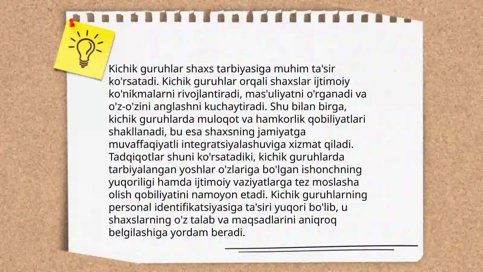 Shaxsning ijtimoiylashuvida katta va kichik guruhlarning ta'siri 4