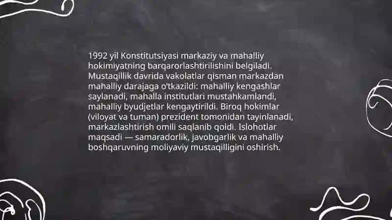 Mustaqillik yillarida davlat boshqaruvi tizimida amalga oshirilgan islohotlar 4