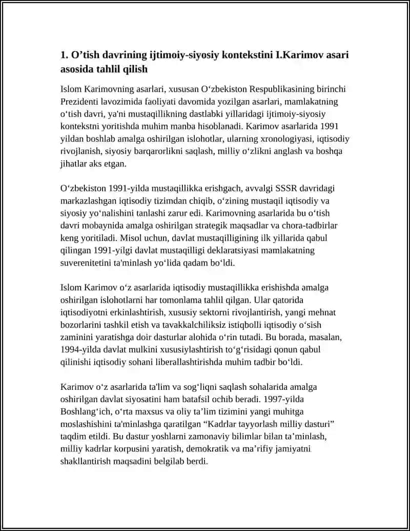 O’TISH DAVRI TAVSIFI VA UNING MILLIY XUSUSIYATI(I.KARIMOV ASARI ASOSIDA) 4