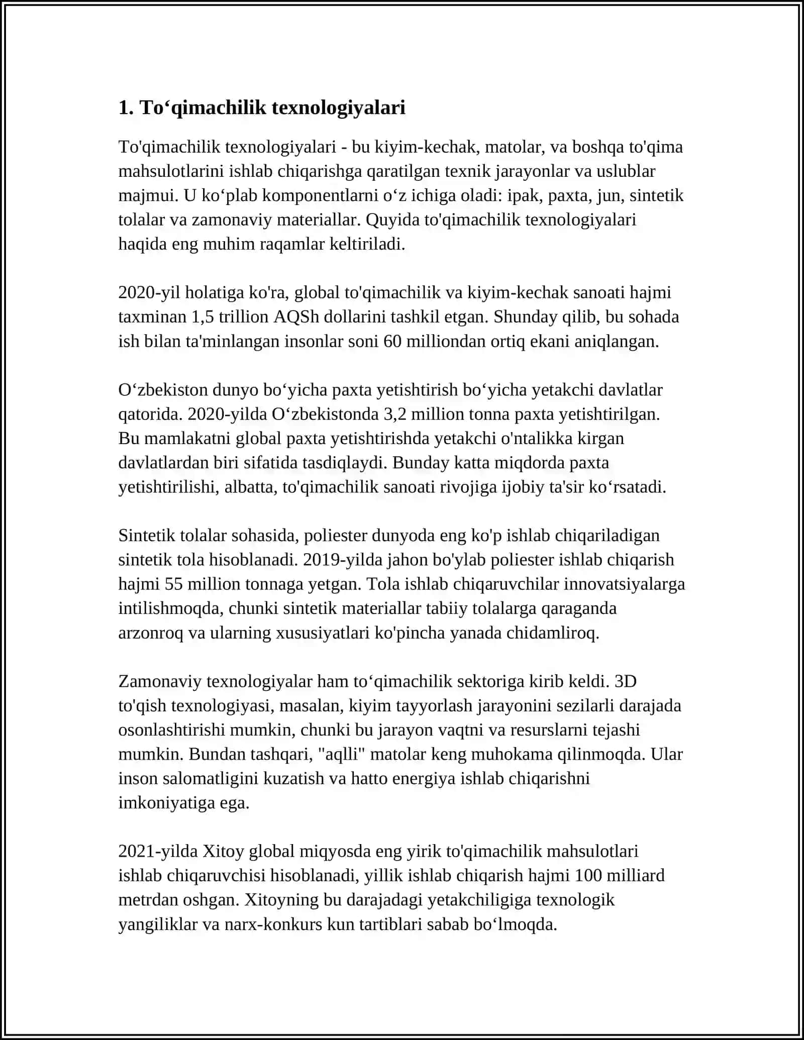 Toʻqimachilik texnologiyalari 4