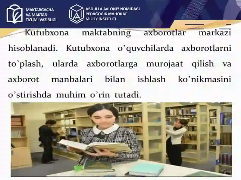O‘quv xonalarini va maktab kutibxonasini moddiy texnik baza bilan ta’minlanishida 4