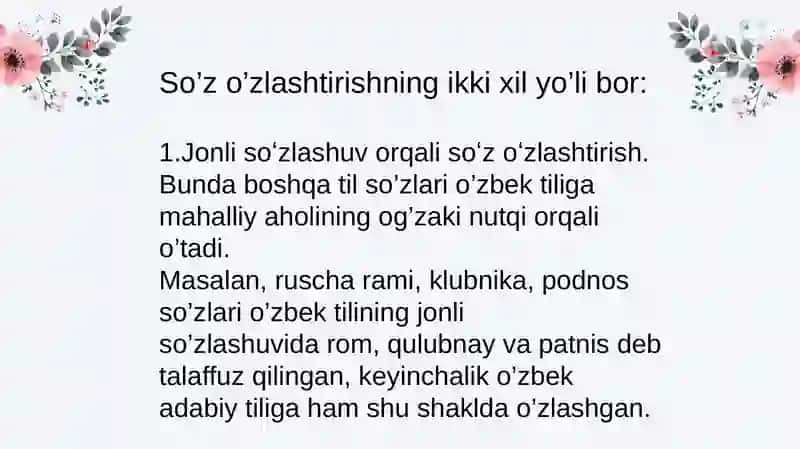 Oʻzbek til leksikasining tarixiy taraqqiyoti 4