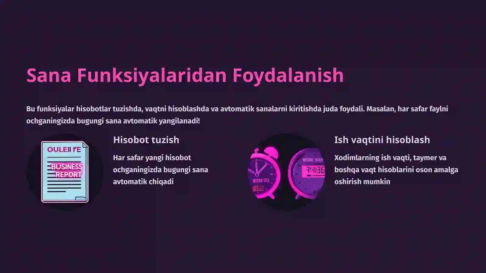 Sana, Vaqt va Qidiruv Funksiyalari 4