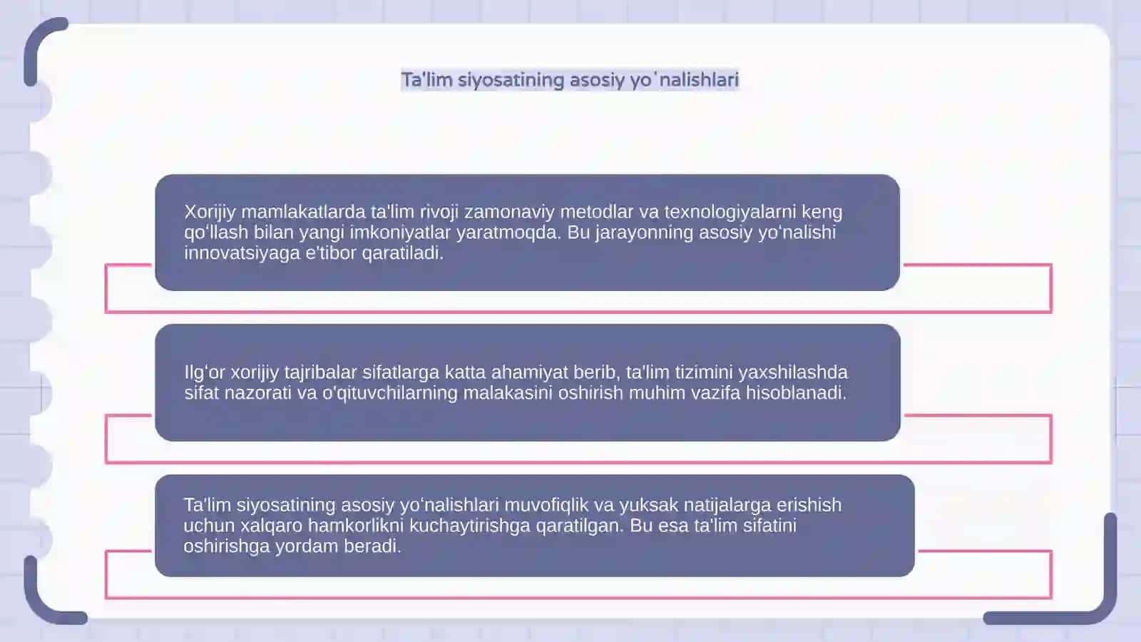 Xorijiy mamlakatlarda talim taraqqiyotining asosiy yoʻnalishlari va ilgʻor xorijiy tajribalar 4