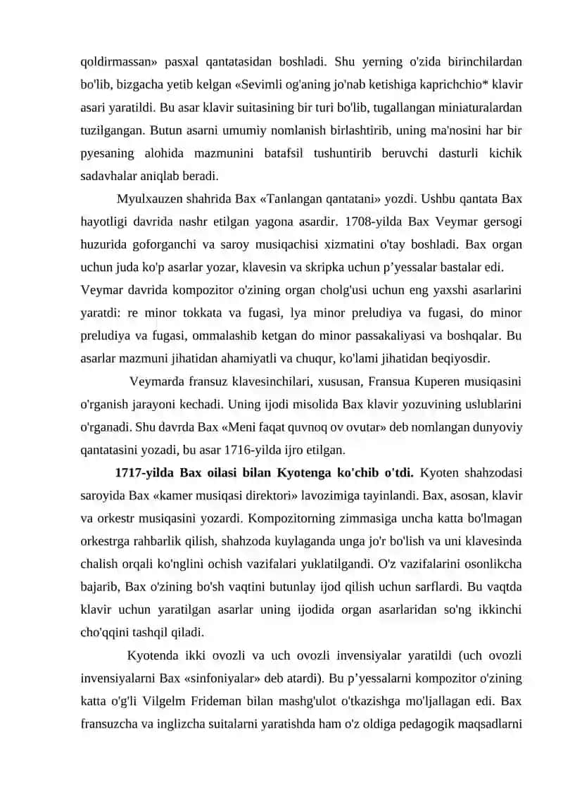 I.S.Bax ijodida Passion va koncherto grosso janrlari. Asarlaridan parchalar ijro etish 4