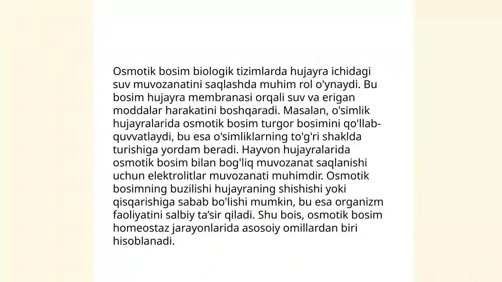 Eritmalarning osmotik bosimi va uning ahamiyati 4