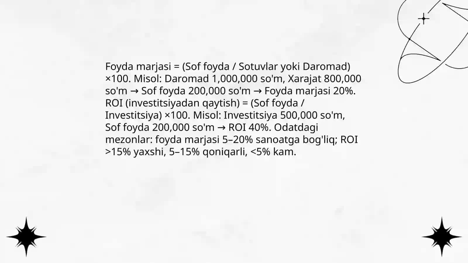 Biznesda foyda va rentabillik 4
