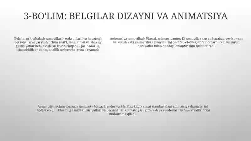 Animatsion Dasturlarni Tayyorlash Va Ishlab Chiqish 4