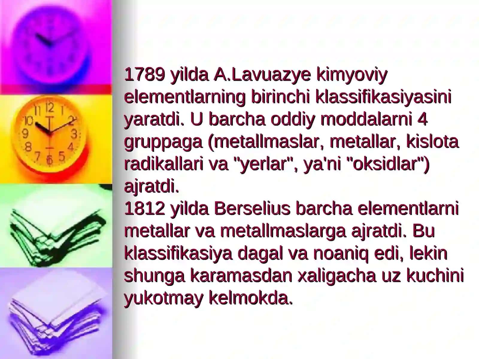 D.I.MENDELEYEVNING ELEMENTLAR DAVRIYQONUNI VA KIMYOVIY ELEMENTLAR DAVRIY SISTEMASI 4
