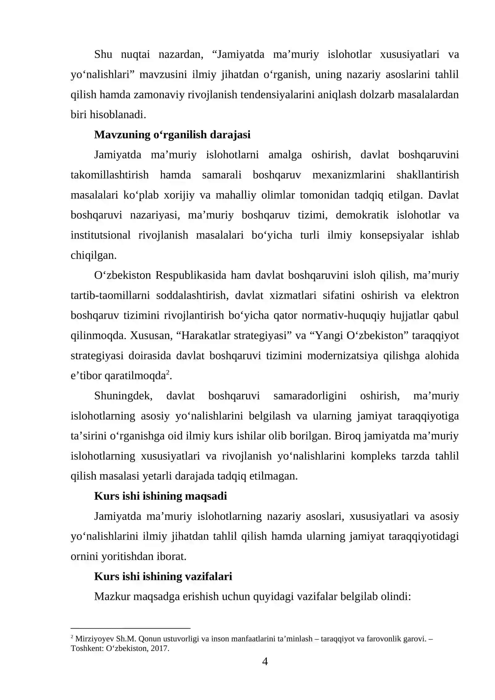 JAMIYATDA MA'MURIY ISLOHOTLAR XUSUSIYATLARI VA YO'NALISHLARI 4