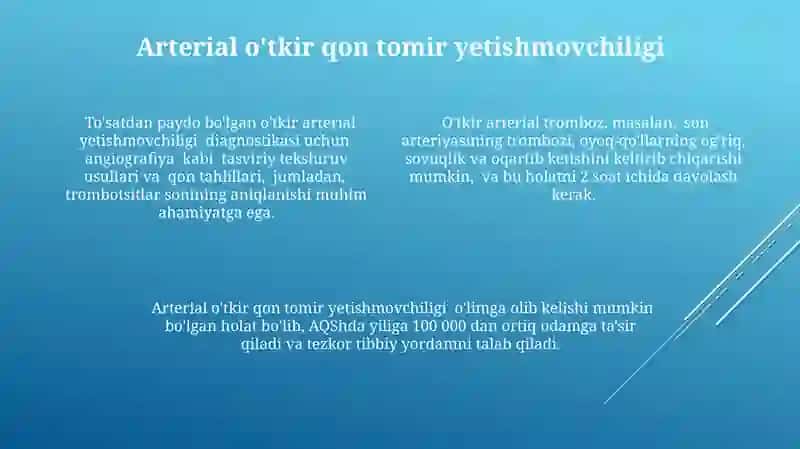 O'tkir tomirlar yetishmovchiligi 4