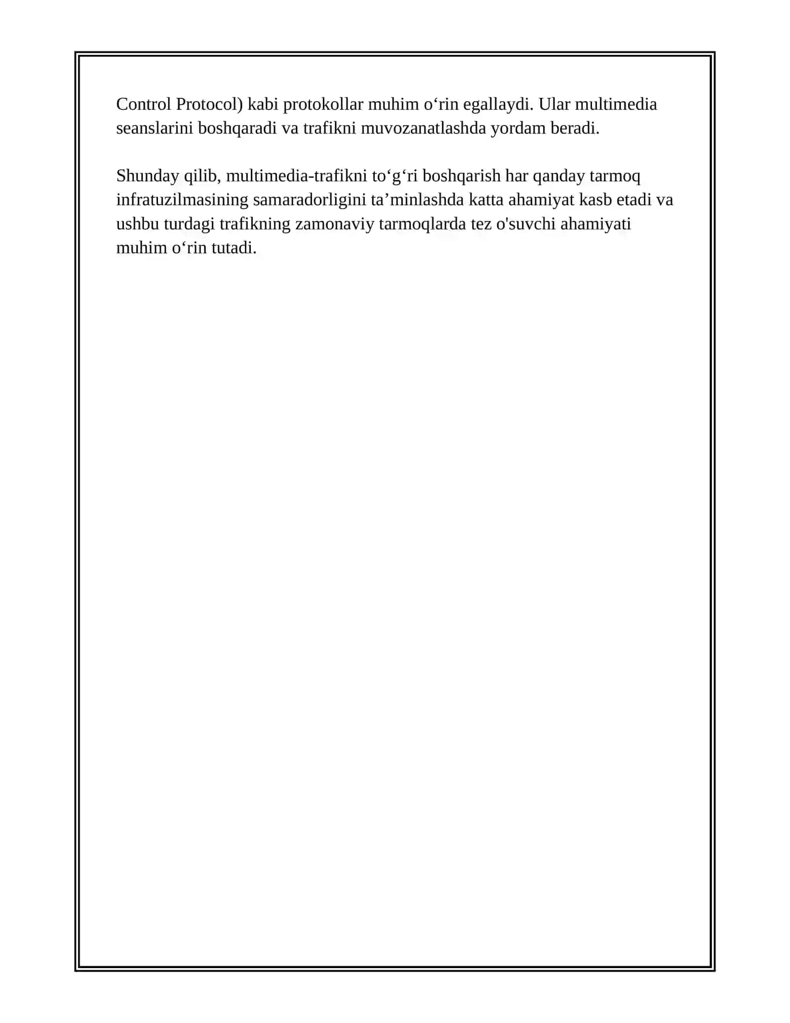 MULTIMEDIA-TRAFIK-TA’RIFI, UMUMIY HUSUSIYATLARI, TASNIFI 4