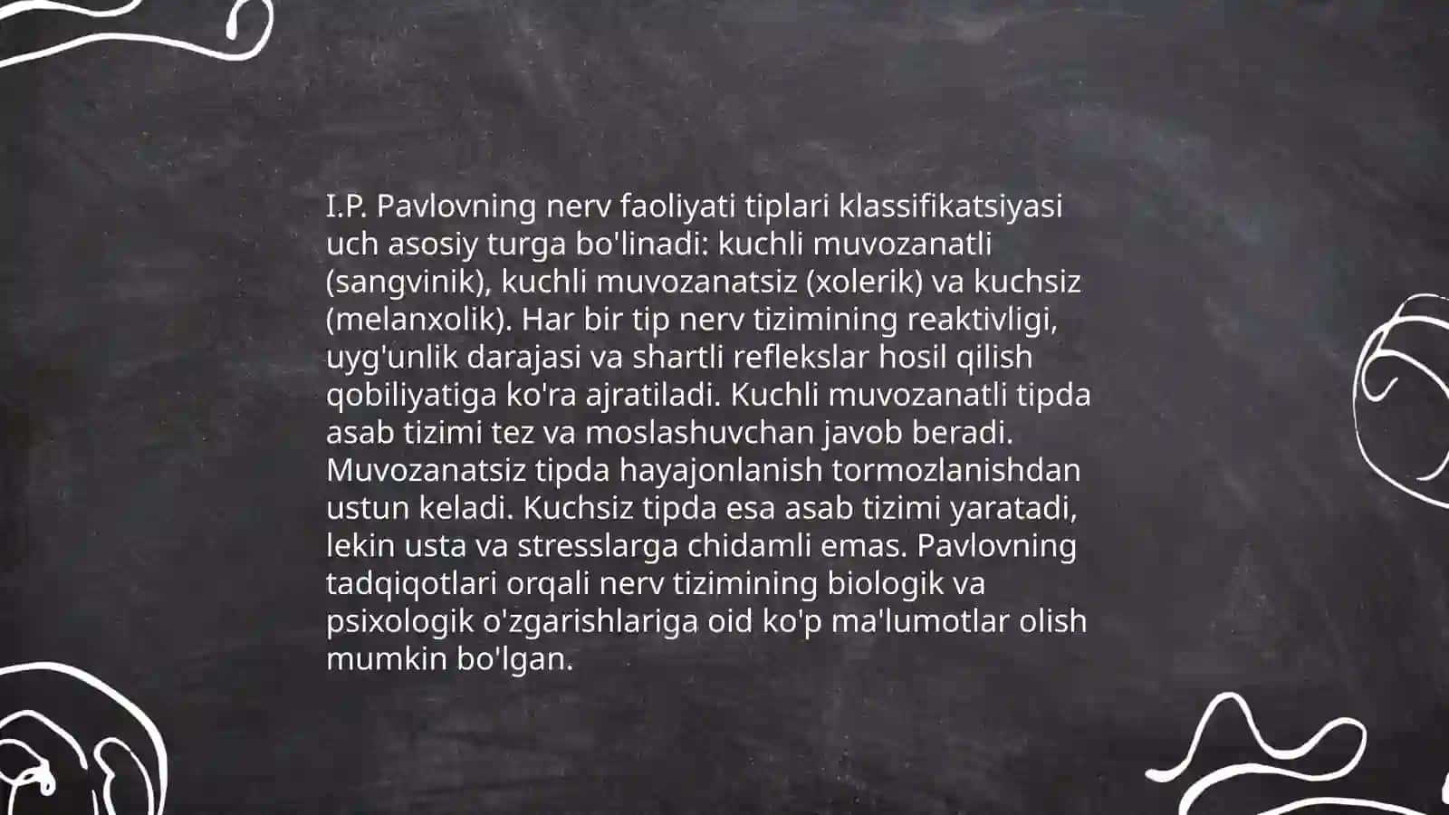 Oliy nerv faoliyatining tiplari 4