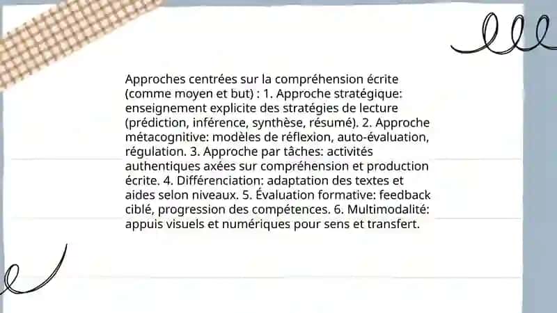 Comprehension ecrite comme le moyen et le but de l'enseignement 4