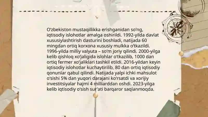 Oʻzbekistonning eng yangi tarixi fanidan takrorlash 4