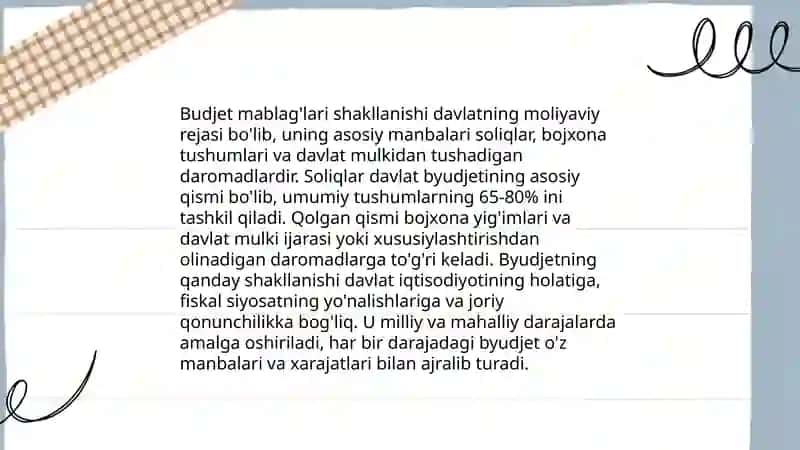 Budjet tashkilotlarida hisobvaraqlardagi budjet va budjetdan tashqari mablag'lar 4