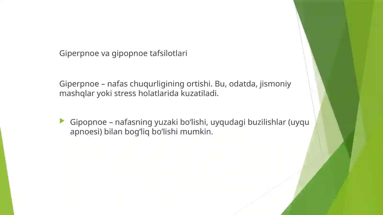 Nafasning patologik turlari va umumiy tushunchasi 4