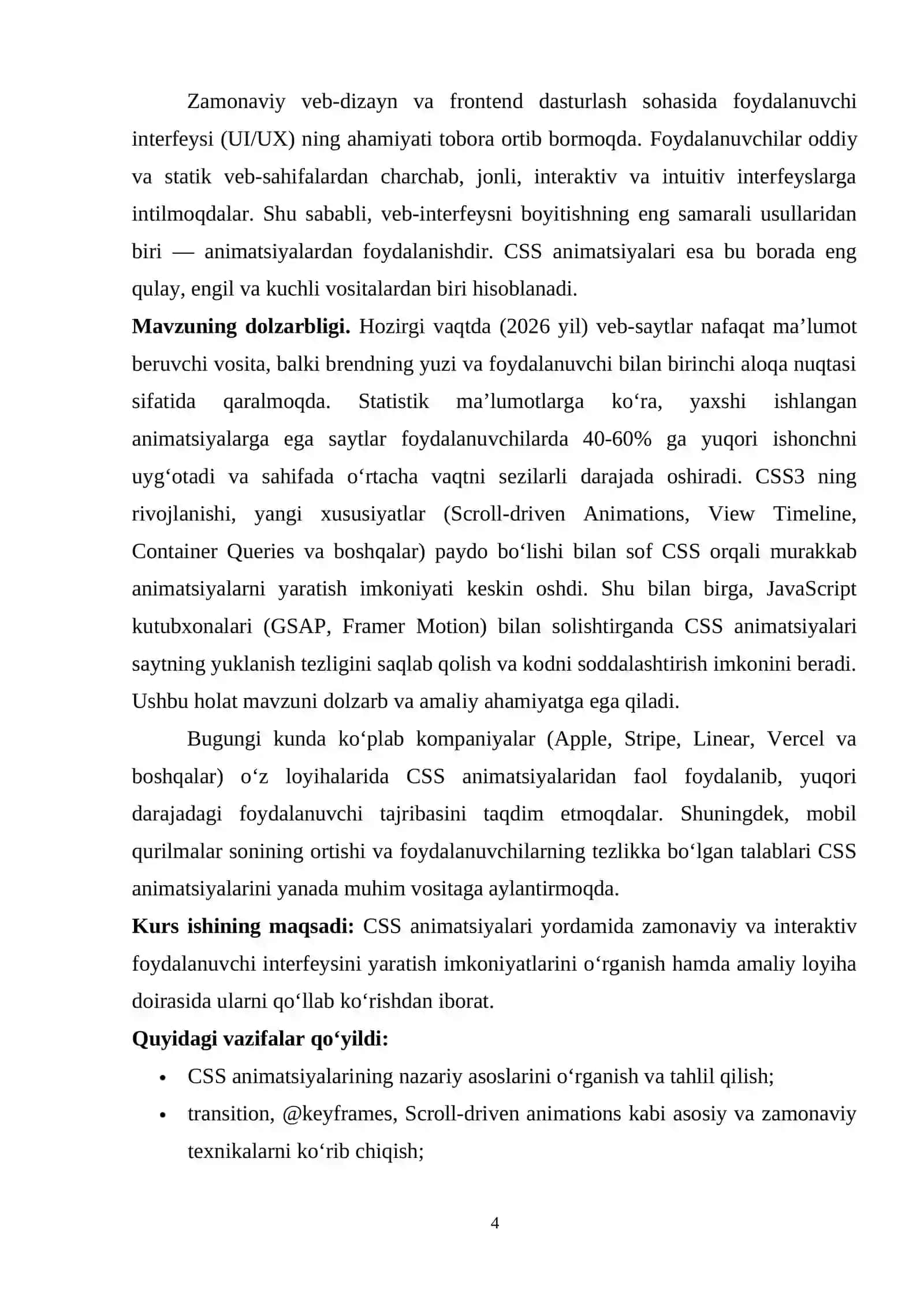 CSS ANIMATSIYALARI ORQALI FOYDALANUVCHI INTERFEYSINI BOYITISH 4