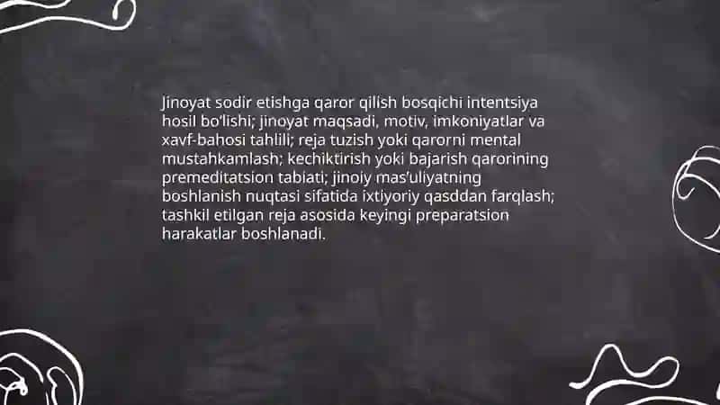 Jinoyatni sodir etish bosqichlari 4