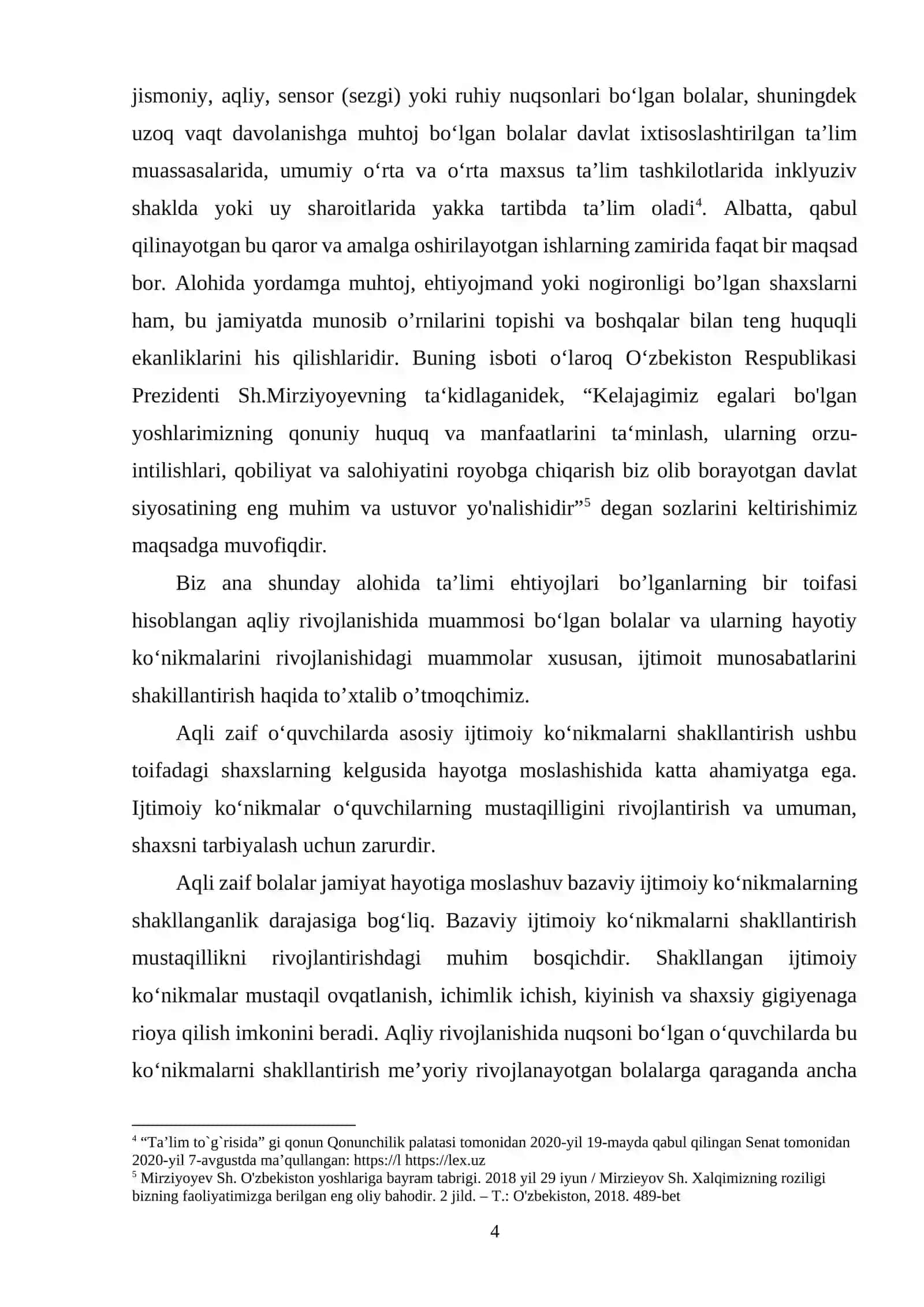 “Aqli zaif o‘quvchilarda kundalik hayotiy ko‘nikmalarni shakllantirish texnologiyalari” 4