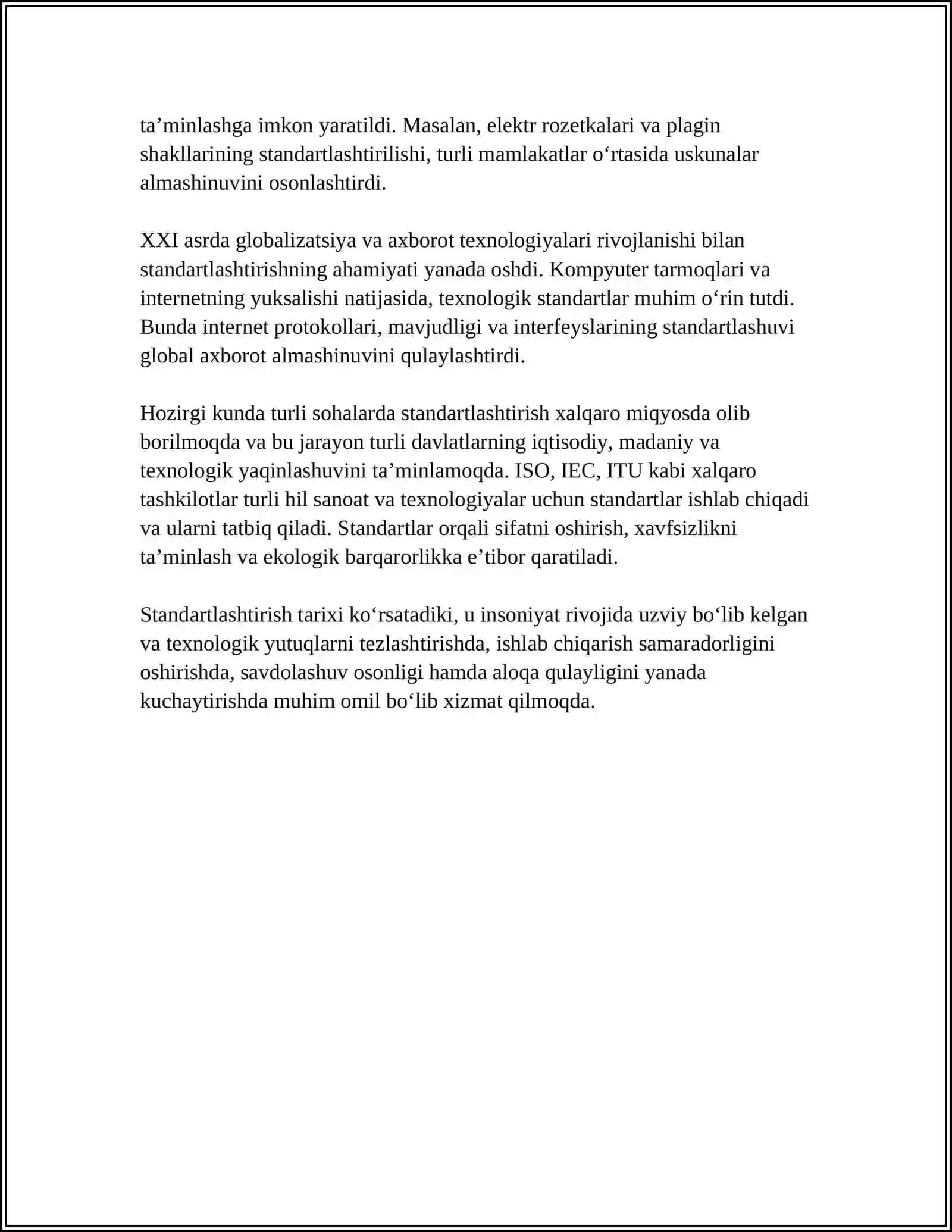 Standartlashtirishning maqsad va vazifalari 4