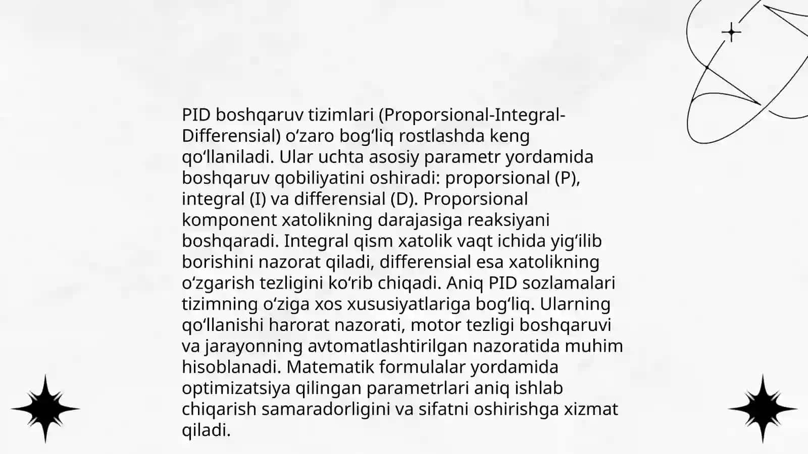 O‘zaro bog‘liq rostlash sistemalari 4