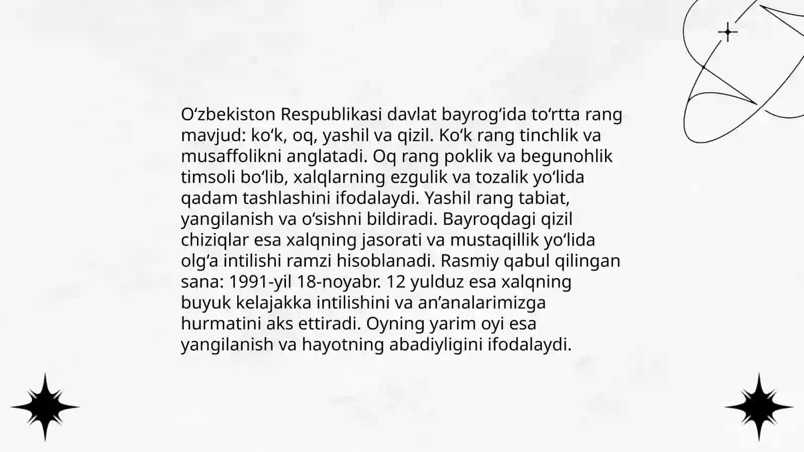 O‘zbekiston Respublikasining davlat bayrog‘i 4