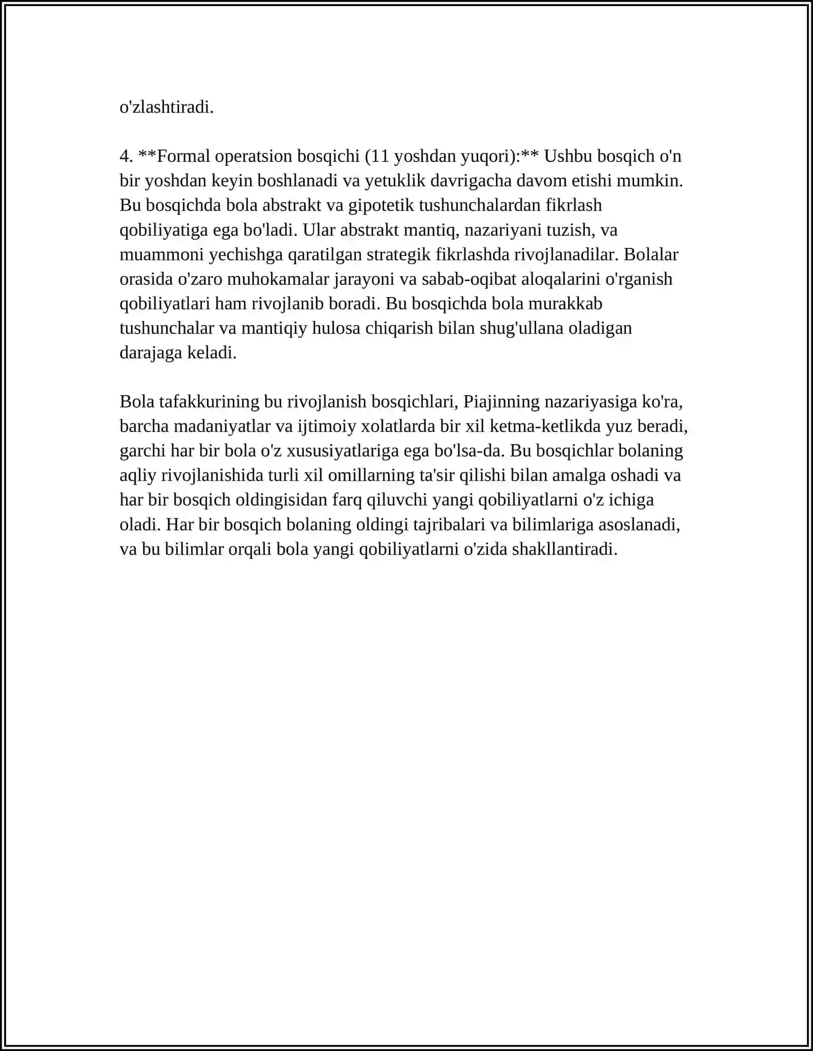 BOLALAR TAFAKKURI VA UNING INDIVIDUAL XUSUSIYATLARI VA TAFAKKUR TURINI BAHOLASH UCHUN METODIKALAR 4