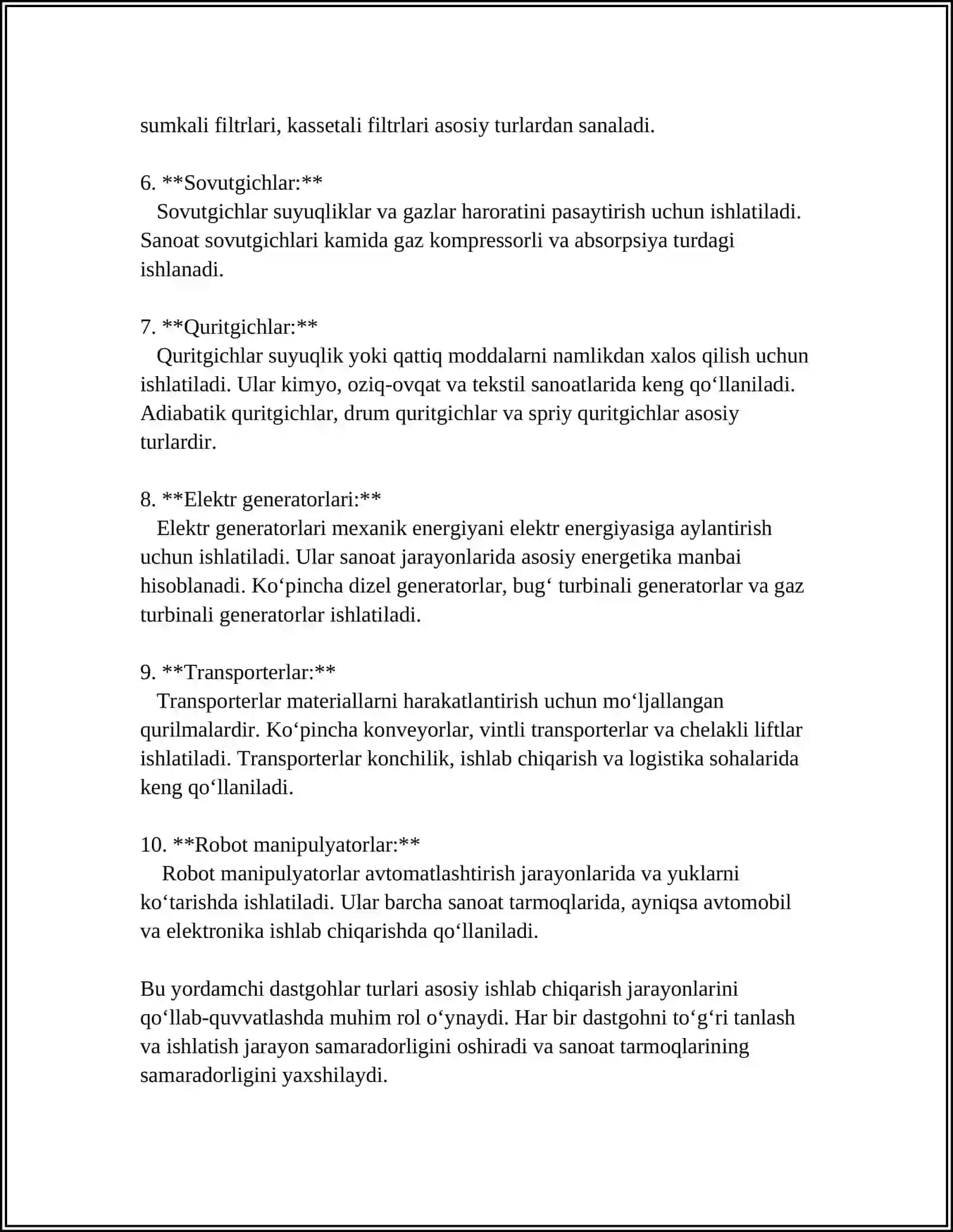 YORDAMCHI JARAYONDA ISHLATILADIGAN DASTGOHLAR VA ULARNING TURLARI 4