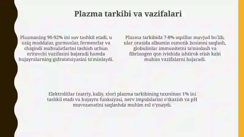 Qonning tarkibiy qismlari va ularning vazifalari 4