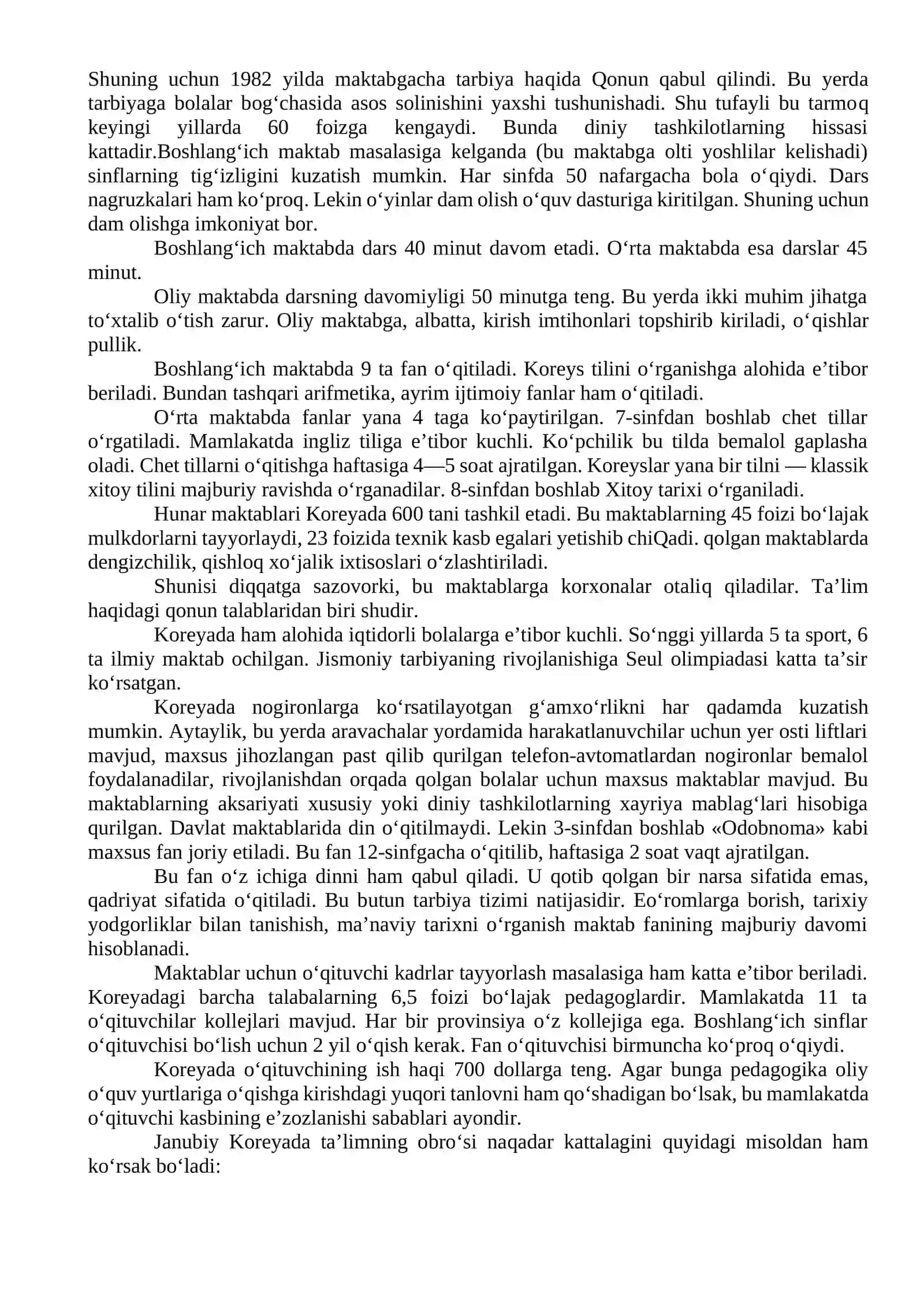 Hozirgi davrda jahon rivojlangan mamlakatlaridagi xalq ta’limi tizimi va pedagogika fani 4