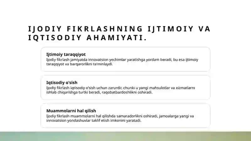 Ijodiy fikrlashning ahamiyati 4