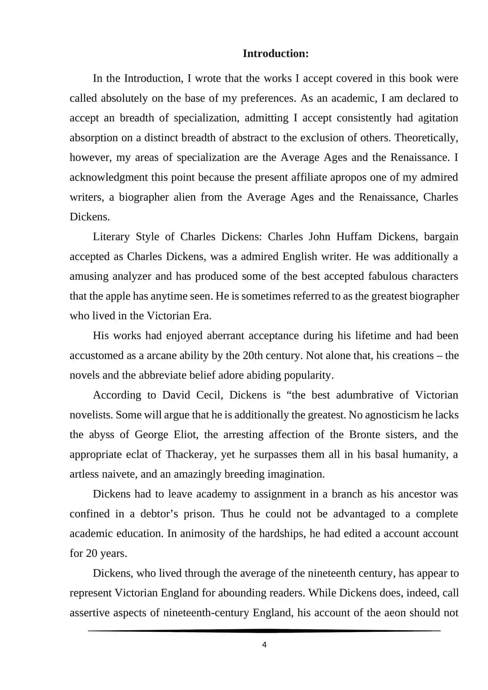 Course Work - Esther, Ada, Lady Dedlock: Female Characters in Ch. Dickens' Bleak House and Their Gender Function 4