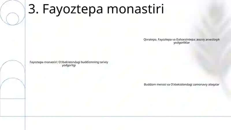 O’Zbekistonda Buddaviylik Dinining Tarixiy Ildizlari (Qoratepa, Fayoztepa, Dalvarzintepa) Va Hozirgi Zamon 4