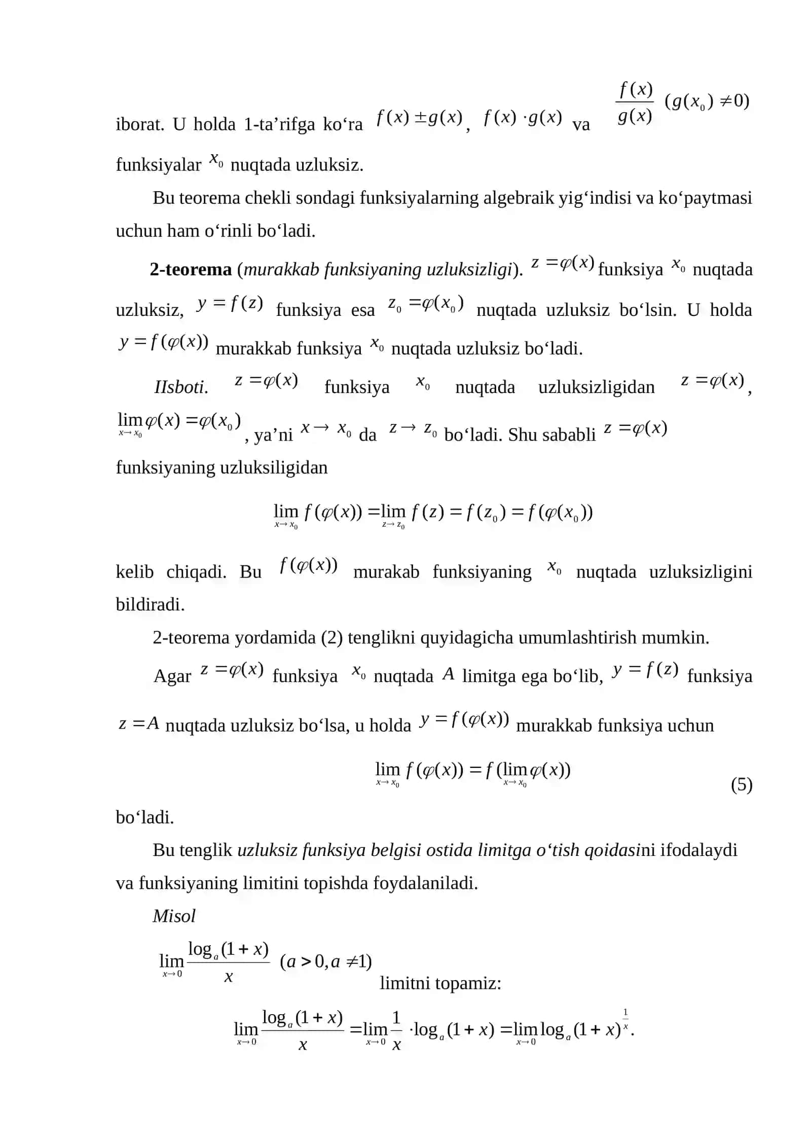 Uzluksiz funksiyalar 4