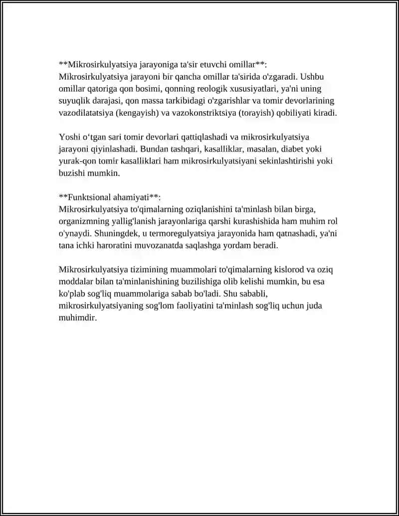 QON TOMIRLAR TIZIMI FIZIOLOGIYASI MIKROSIRKULATSIYA 4