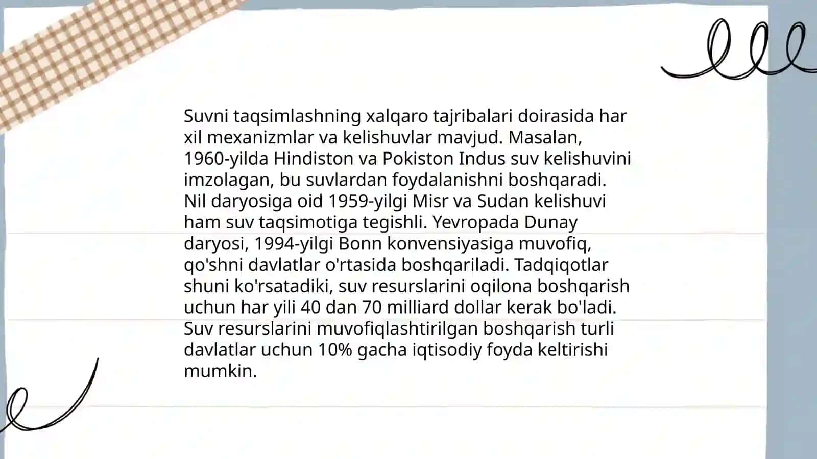 Suv resurslarini boshqarish sohasidagi xalqaro tajribalar 4