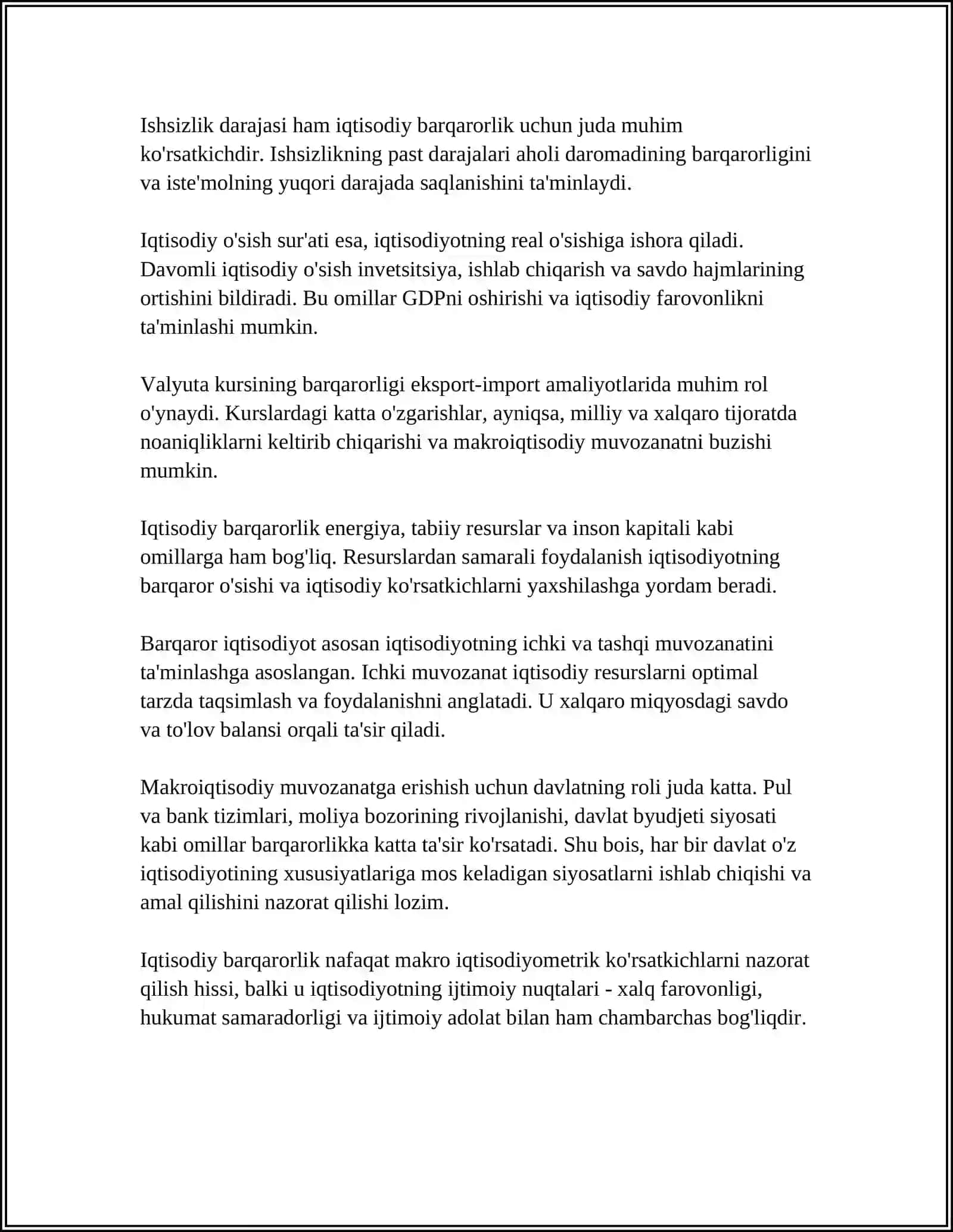 IQTISODIY BARQARORLIK VA MAKROIQTISODIY MUVOZANAT MEZONLARI 4