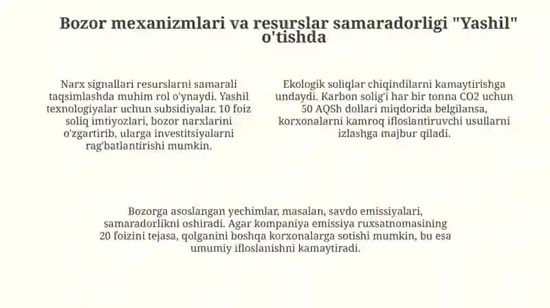 Mikroiqtisodiyot qonunlari va "Yashil" iqtisodiyotga o'tish: Asosiy tushunchalar 4